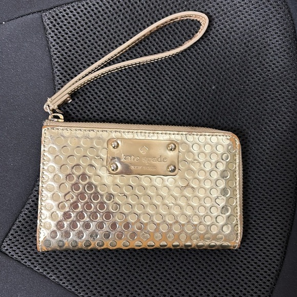 Kate Spade Gold Textured Wristlet - Picture 8 of 9